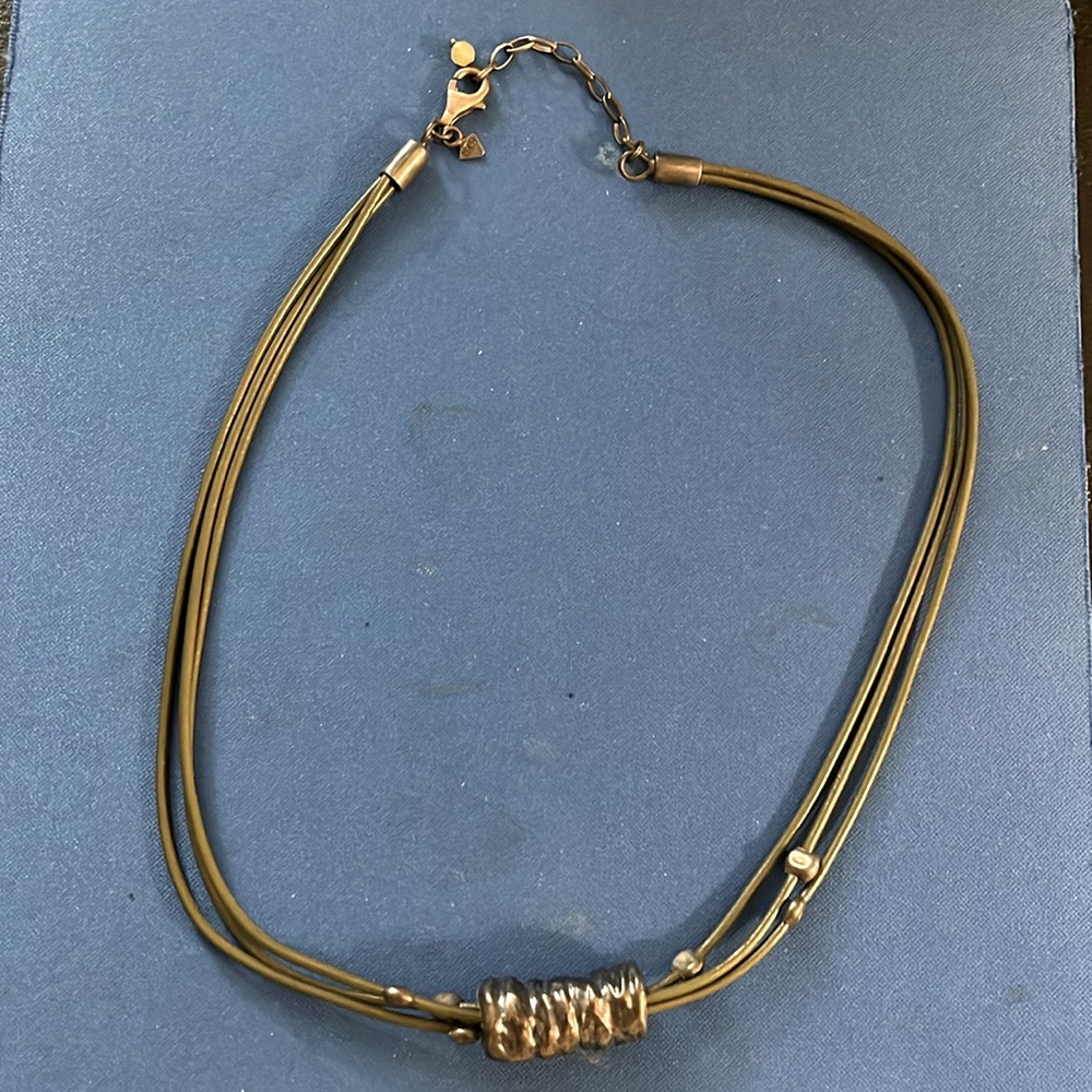 18” Silpada Green Corded Necklace.Gently worn .